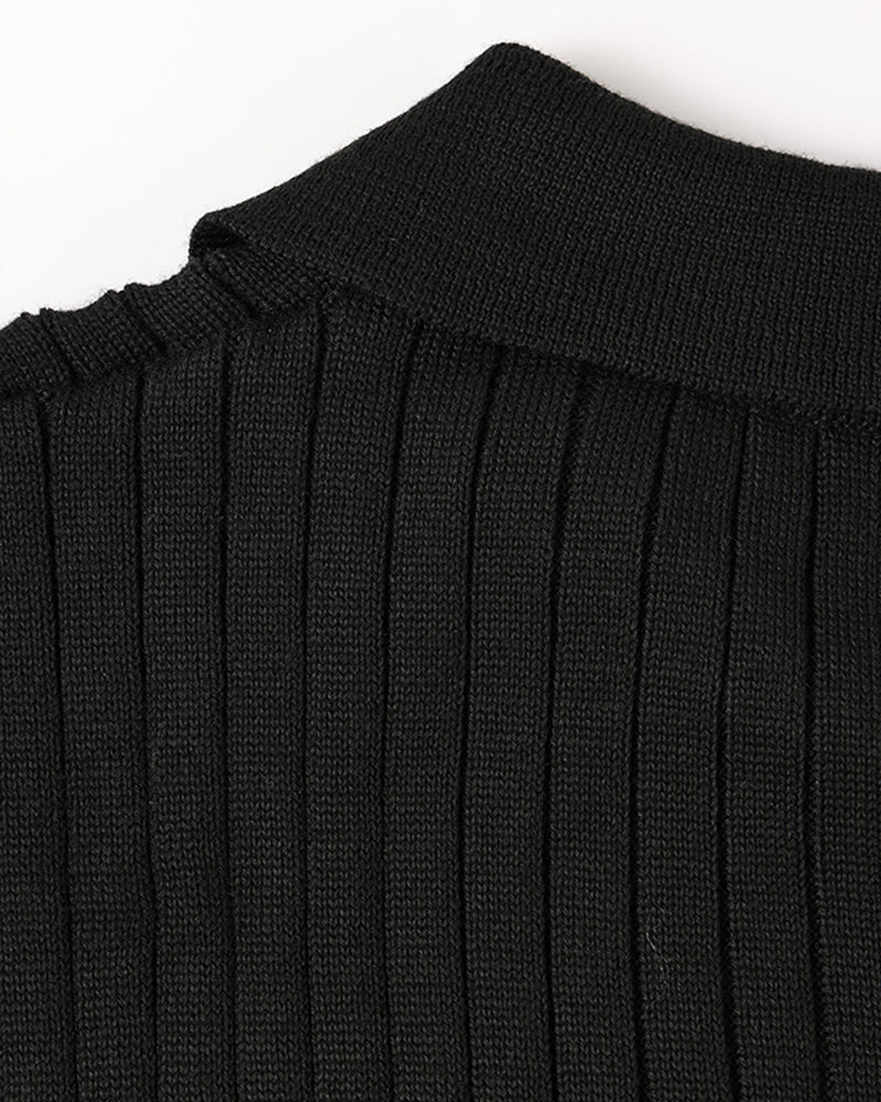 Vienna Ribfluwelen Polo Shirt met Lange Mouwen