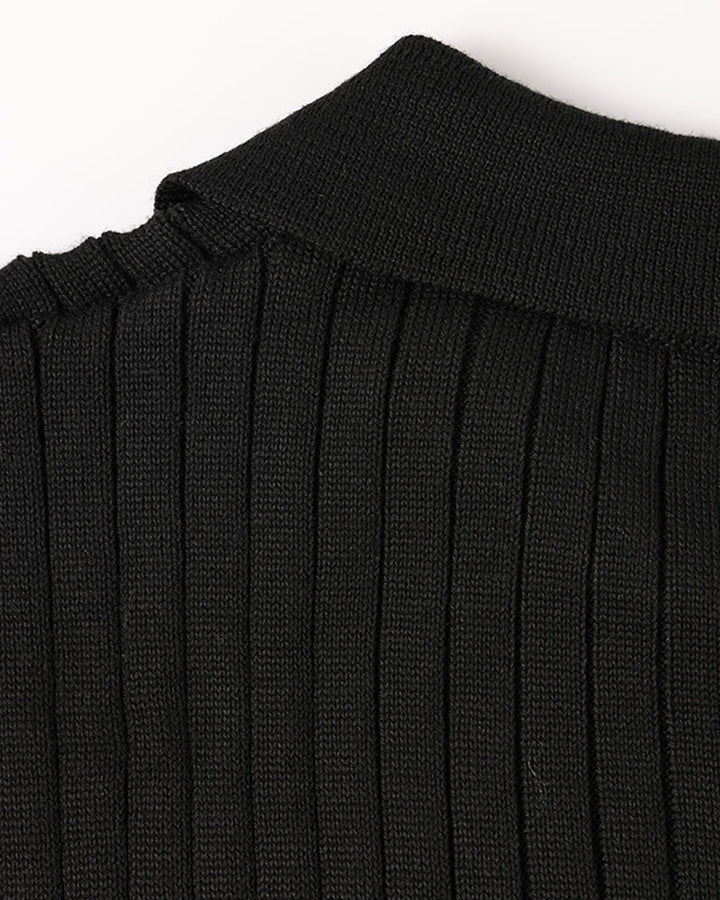 Vienna Ribfluwelen Polo Shirt met Lange Mouwen