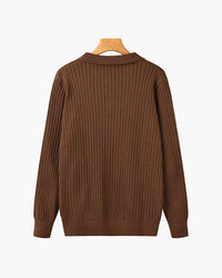 Vienna Ribfluwelen Polo Shirt met Lange Mouwen