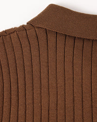 Vienna Ribfluwelen Polo Shirt met Lange Mouwen