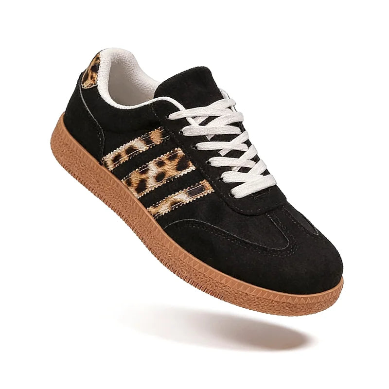 Samba Retro zwarte sneakers met luipaardprint