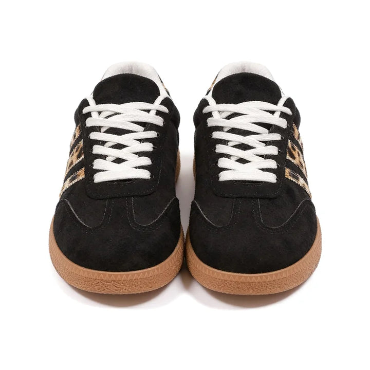Samba Retro zwarte sneakers met luipaardprint