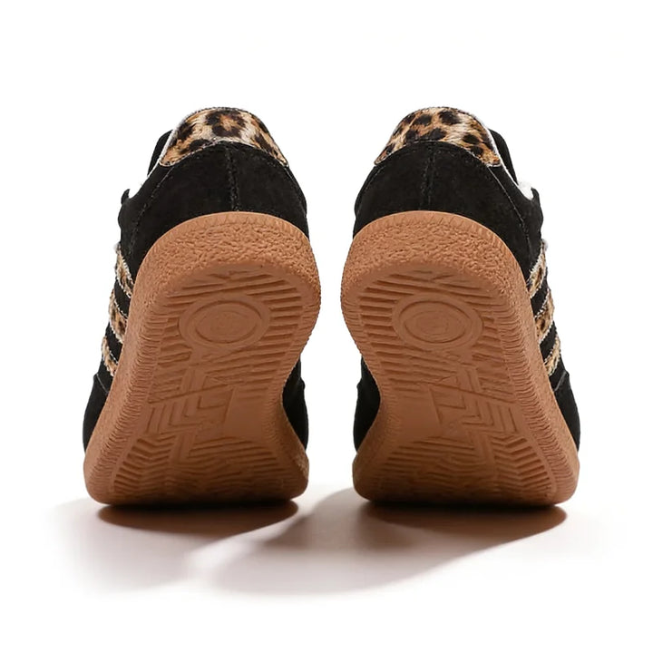 Samba Retro zwarte sneakers met luipaardprint