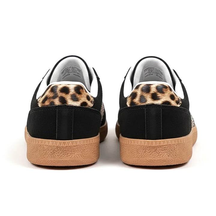 Samba Retro zwarte sneakers met luipaardprint