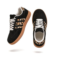 Samba Retro zwarte sneakers met luipaardprint