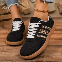 Samba Retro zwarte sneakers met luipaardprint