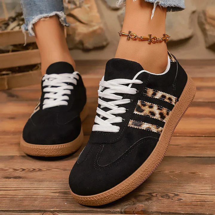 Samba Retro zwarte sneakers met luipaardprint