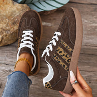 Samba Retro Bruine Sneakers met Luipaardprint