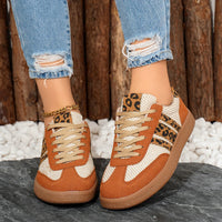 Samba Retro Bruin/Beige Sneakers met Luipaardprint