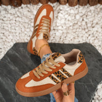 Samba Retro Bruin/Beige Sneakers met Luipaardprint