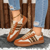 Samba Retro Bruin/Beige Sneakers met Luipaardprint
