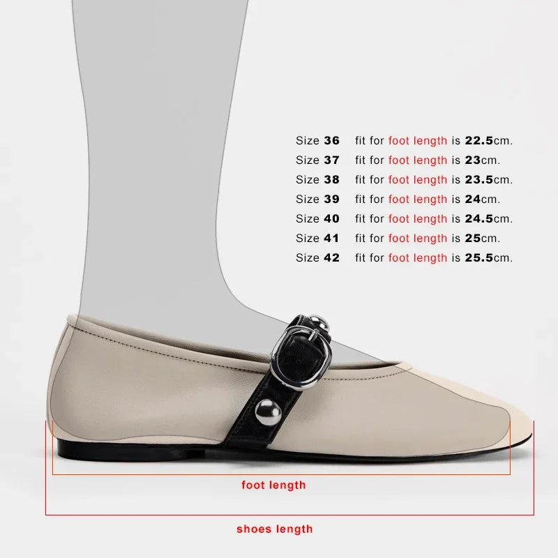 Virelle Stud – Leren Mary Jane Ballerina's