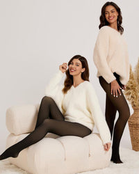 Semi-Transparante Fleece Gevoerde Panty&