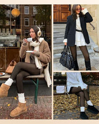 Semi-Transparante Fleece Gevoerde Panty&