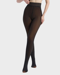 Semi-Transparante Fleece Gevoerde Panty&