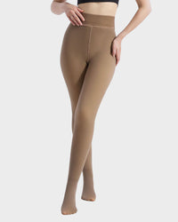 Semi-Transparante Fleece Gevoerde Panty&