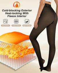 Semi-Transparante Fleece Gevoerde Panty&