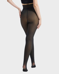 Semi-Transparante Fleece Gevoerde Panty&