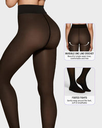 Semi-Transparante Fleece Gevoerde Panty&