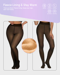 Semi-Transparante Fleece Gevoerde Panty&