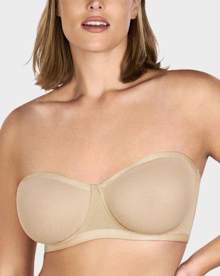 Strapless Mesh Balconette Beha met Beugel