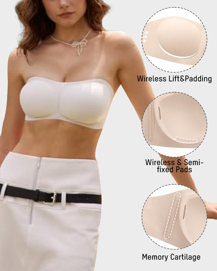 Strapless draadloze voorgevormde bandeaubeha