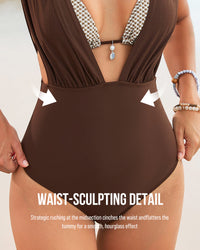 Tweedelige geplooide halterbikini
