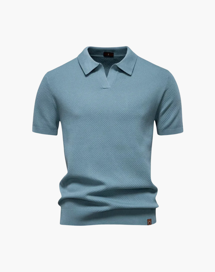 Lugano Getextureerd V-Hals Poloshirt