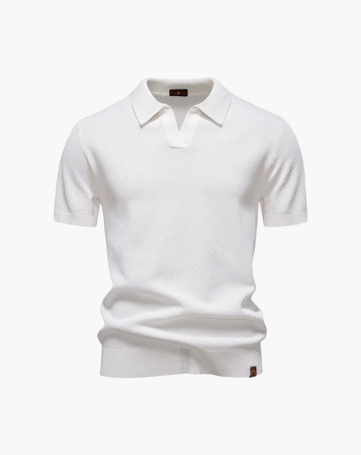Lugano Getextureerd V-Hals Poloshirt