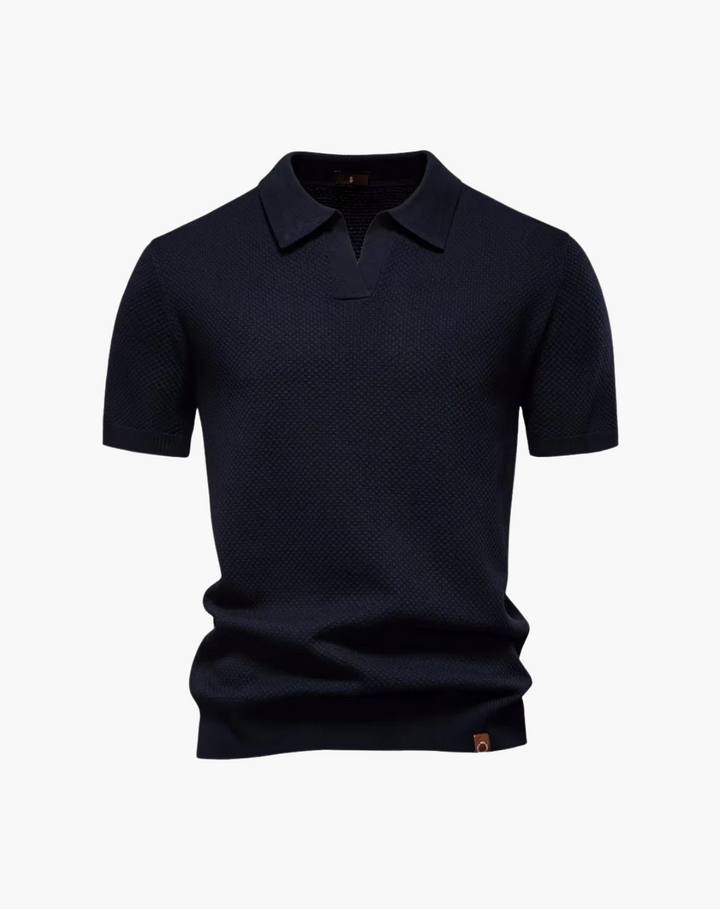 Lugano Getextureerd V-Hals Poloshirt