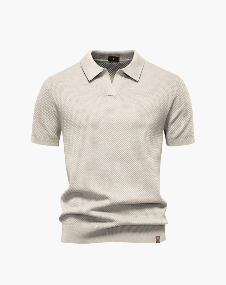 Lugano Getextureerd V-Hals Poloshirt