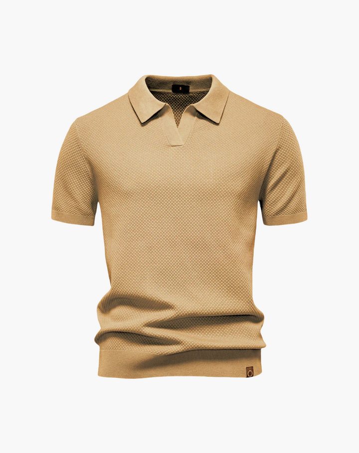 Lugano Getextureerd V-Hals Poloshirt
