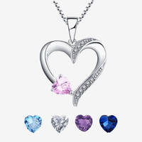Mijn hele leven - Sterling zilveren Heilig Hart ketting - 5 kleuren