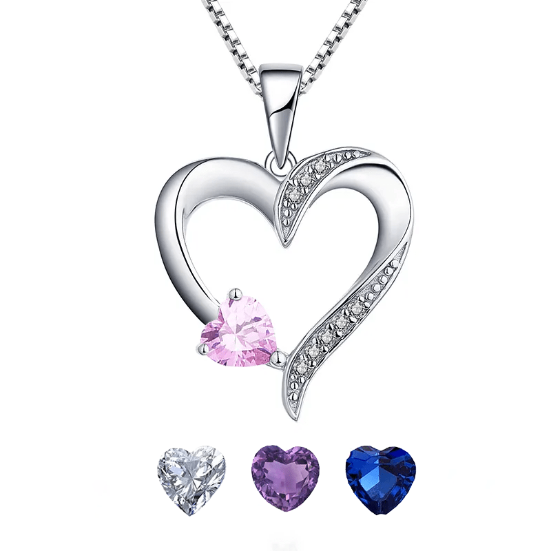 "Met heel mijn hart" - Sterling Zilveren Heilig Hart Ketting - 5 Kleuren