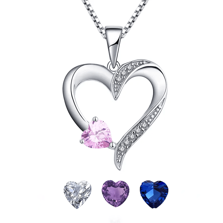 "Met heel mijn hart" - Sterling Zilveren Heilig Hart Ketting - 5 Kleuren