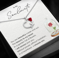 Zielsverwant - Roze Hart Ketting