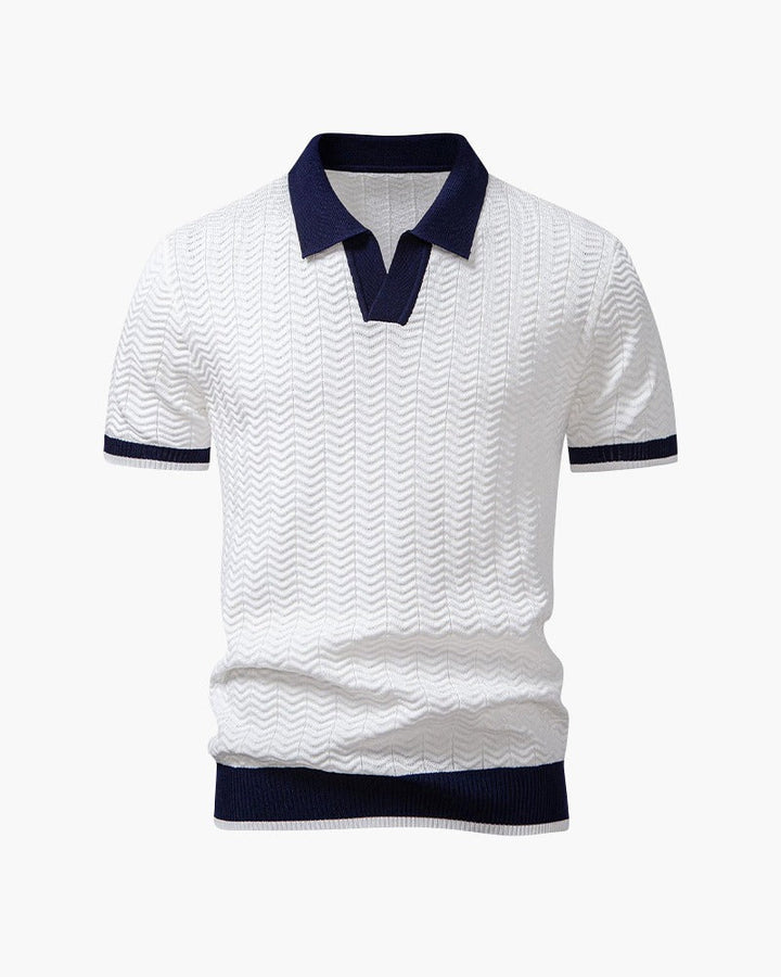 Ascot Poloshirt met Contrasterende Kraag