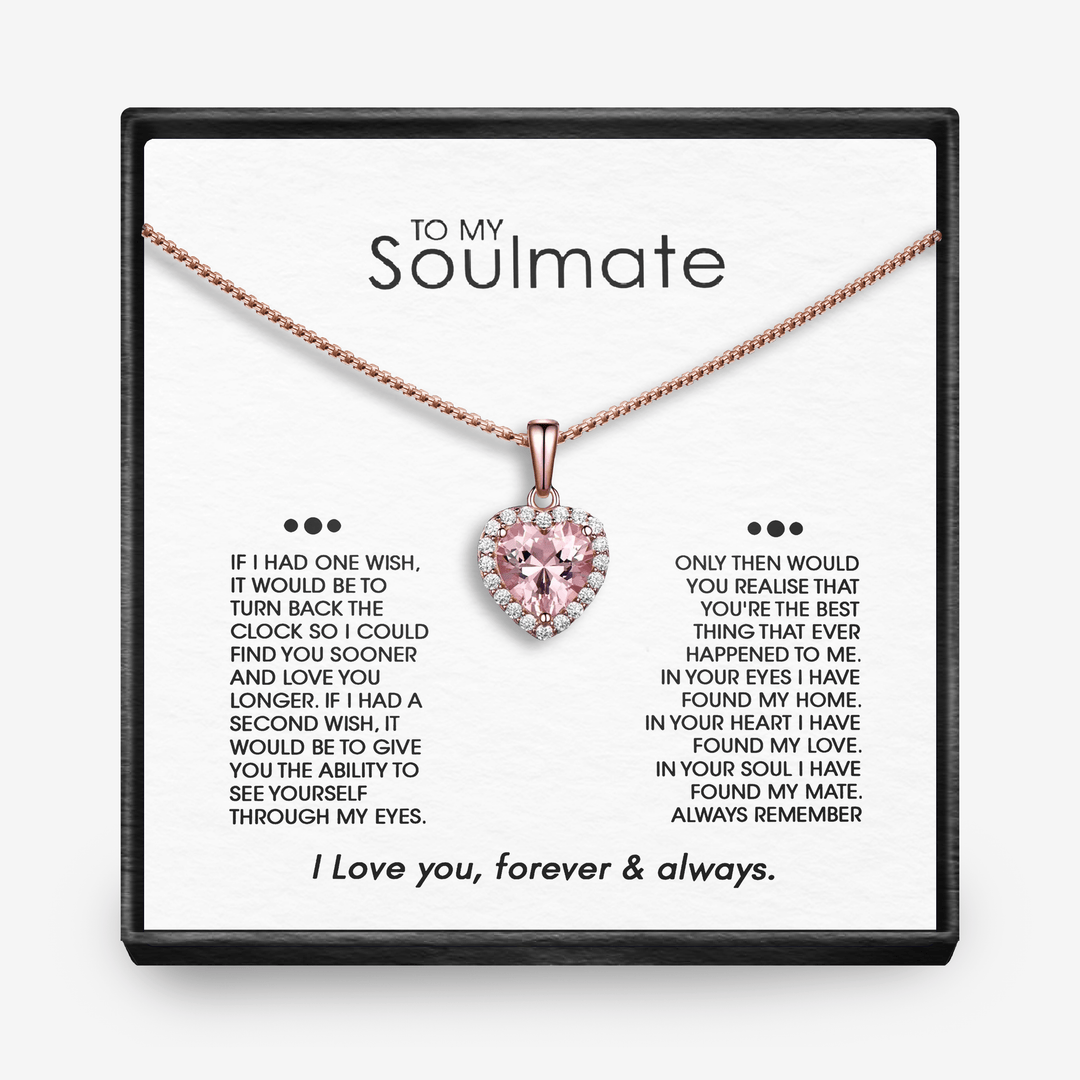 SOULMATE "ÉÉN WENS" - Sprankelende Morganiet Hart Ketting