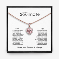 SOULMATE "ÉÉN WENS" - Sprankelende Morganiet Hart Ketting