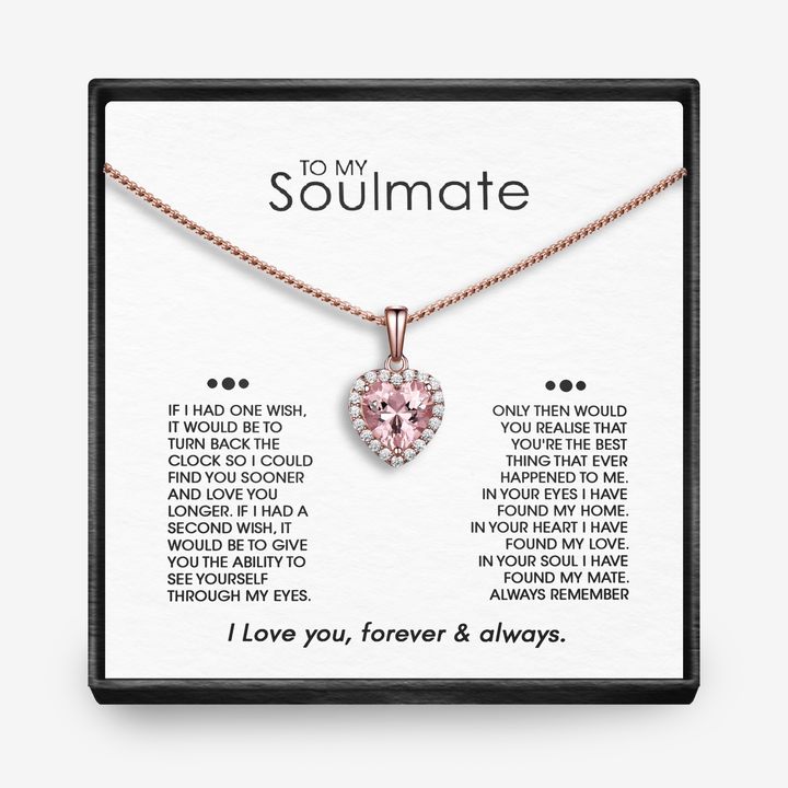 SOULMATE "ÉÉN WENS" - Sprankelende Morganiet Hart Ketting