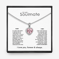SOULMATE "ÉÉN WENS" - Sprankelende Morganiet Hart Ketting