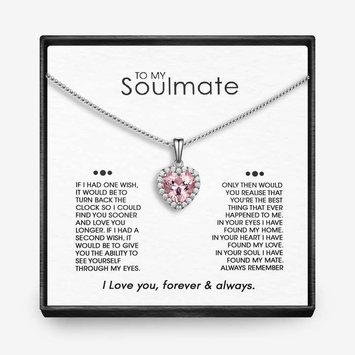 SOULMATE "ÉÉN WENS" - Sprankelende Morganiet Hart Ketting
