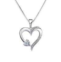 "Met heel mijn hart" - Sterling Zilveren Heilig Hart Ketting - 5 Kleuren