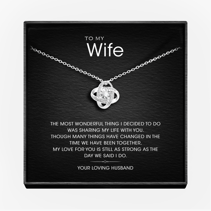Aan mijn geweldige vrouw Zilveren Liefdesknoop ketting