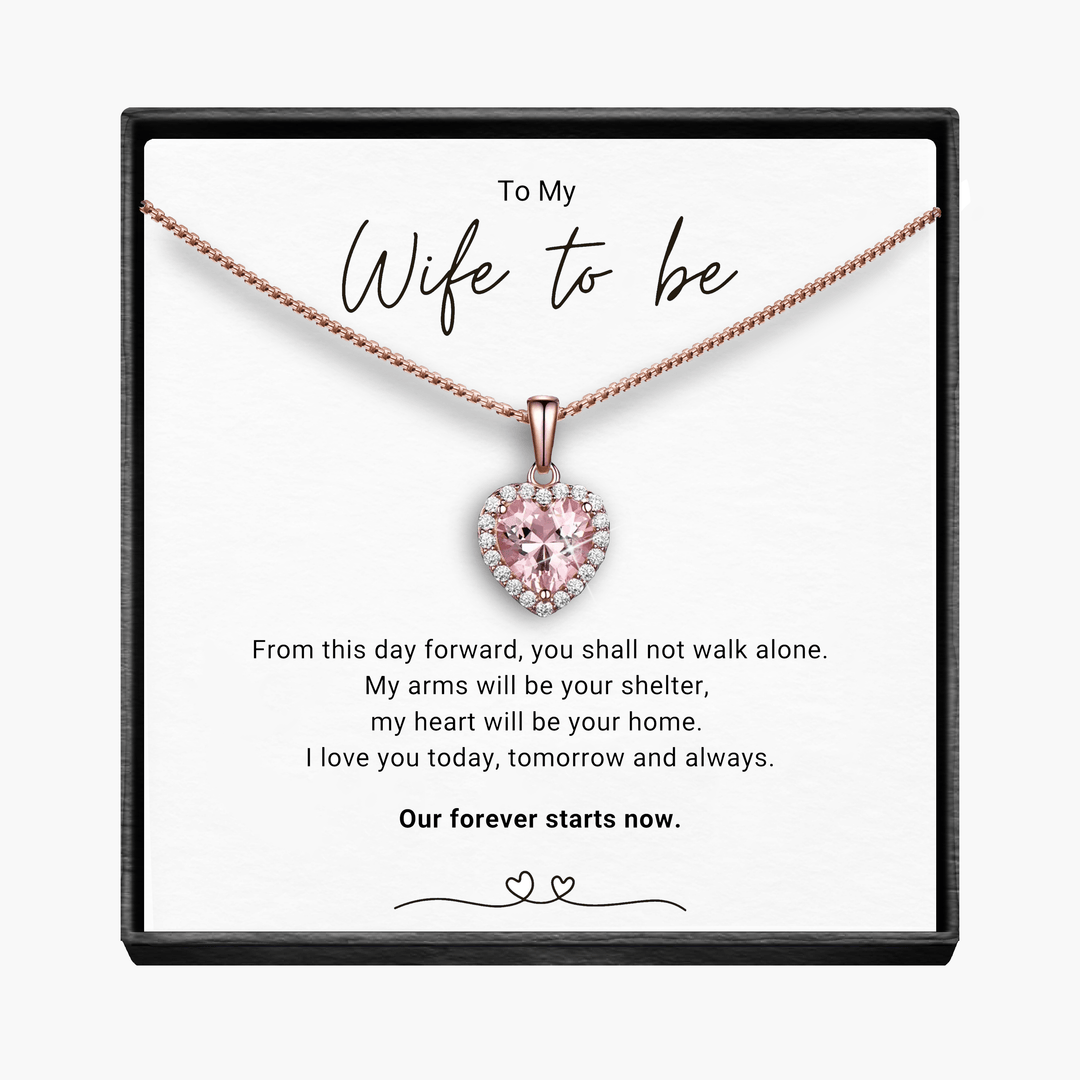 Voor altijd aanstaande vrouw - Fonkelende Morganiet Hart Ketting