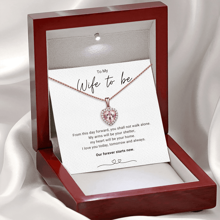 Voor altijd aanstaande vrouw - Fonkelende Morganiet Hart Ketting
