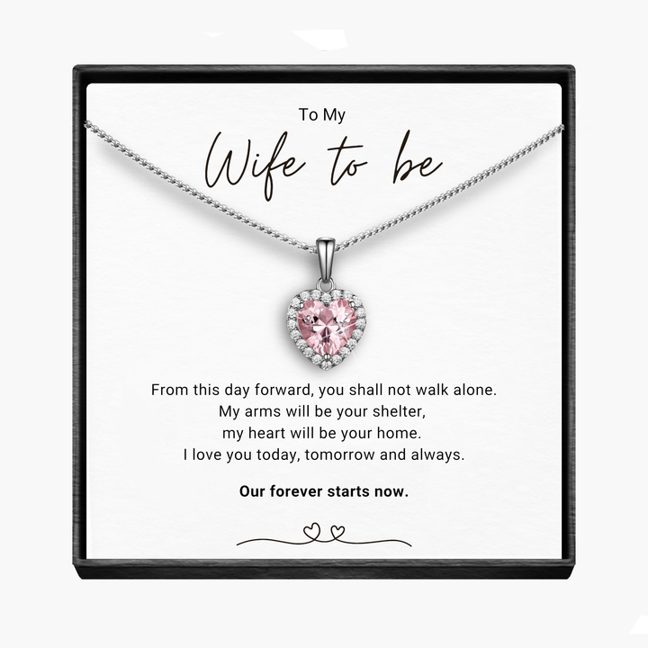 Voor altijd aanstaande vrouw - Fonkelende Morganiet Hart Ketting