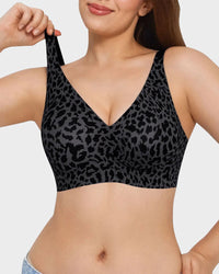 Draadloze luipaard V-hals contourbeha