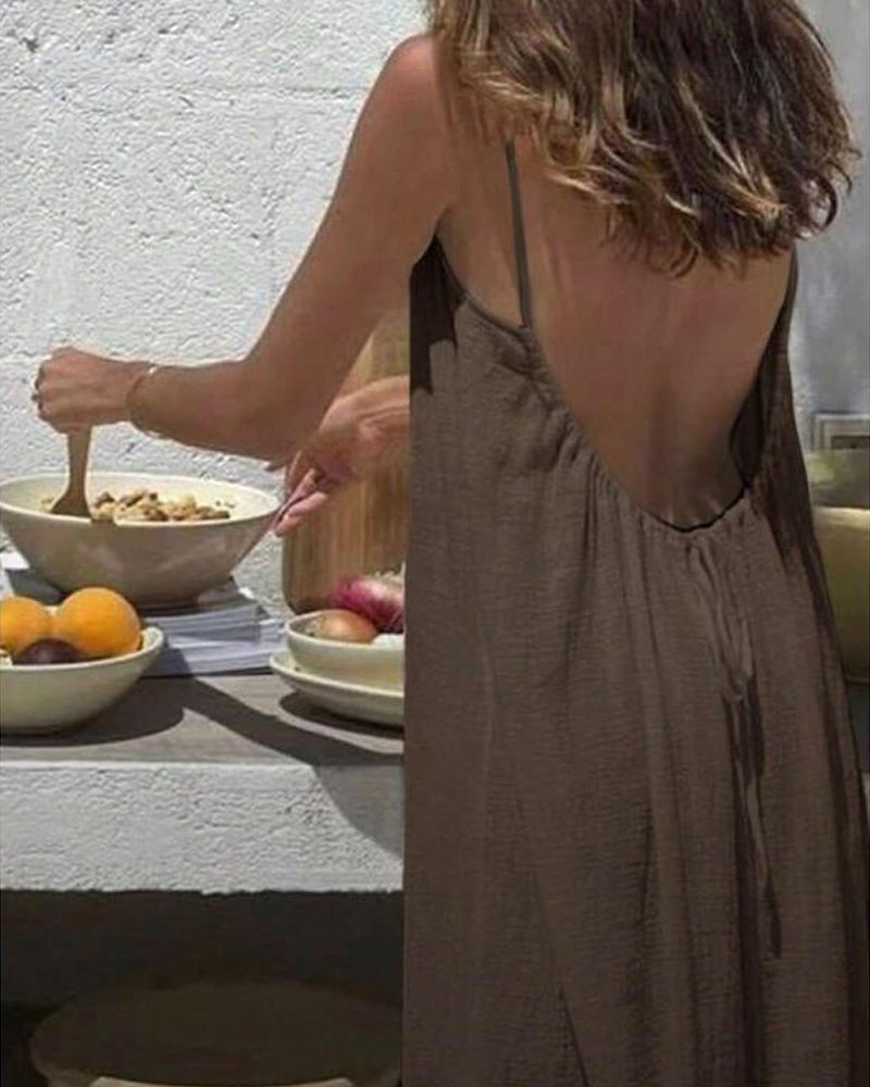 Effen backless cami-jurk voor dames