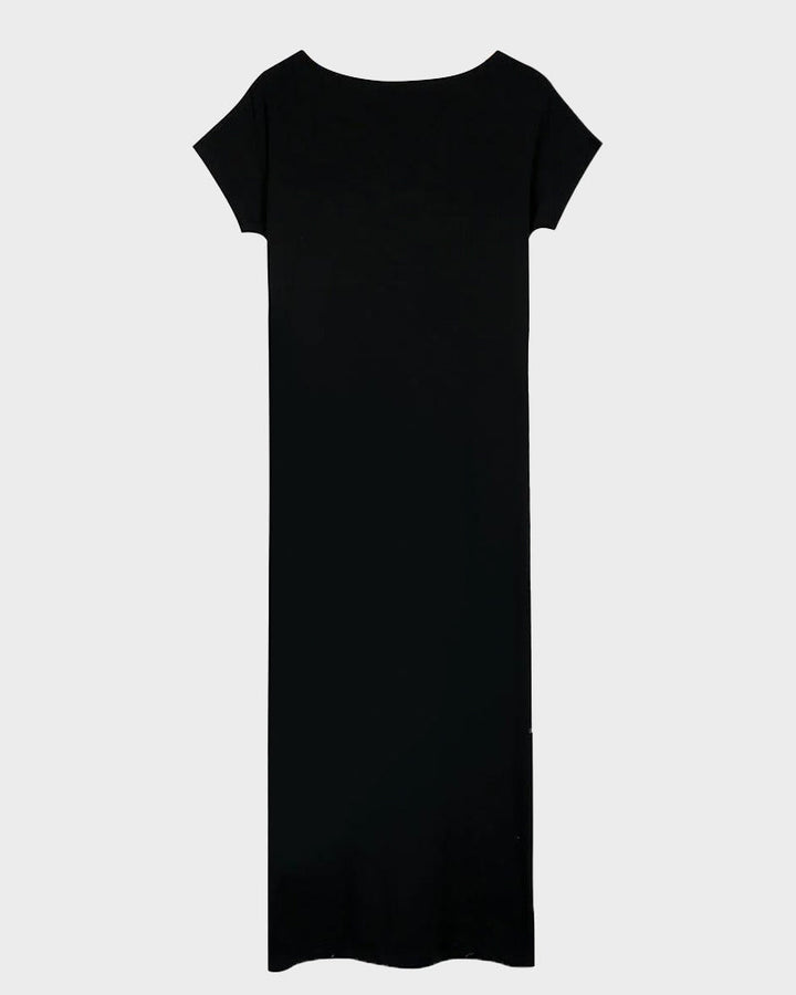 Maxi-jurk met vleermuismouwen en off-shoulderhalslijn